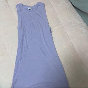 Aritzia Sleeveless Ribbed Tank Dress - Lavender